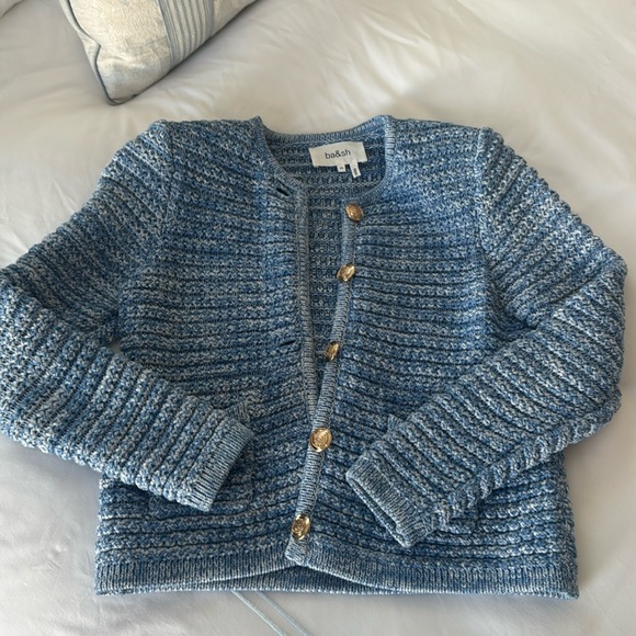 ba&sh Guspa Cardigan in Blue - Picture 2 of 5